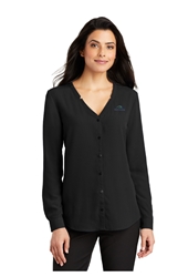 Port Authority  Ladies Long Sleeve Button-Front Blouse 