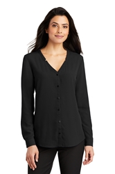 Port Authority ® Ladies Long Sleeve Button-Front Blouse 