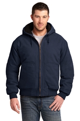 Washed Duck Cloth Insulated Hooded Work Jacket 