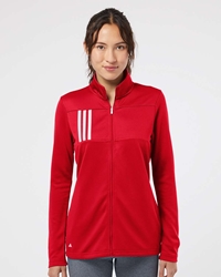 Adidas Womens 3-Stripes Double Knit Full-Zip 