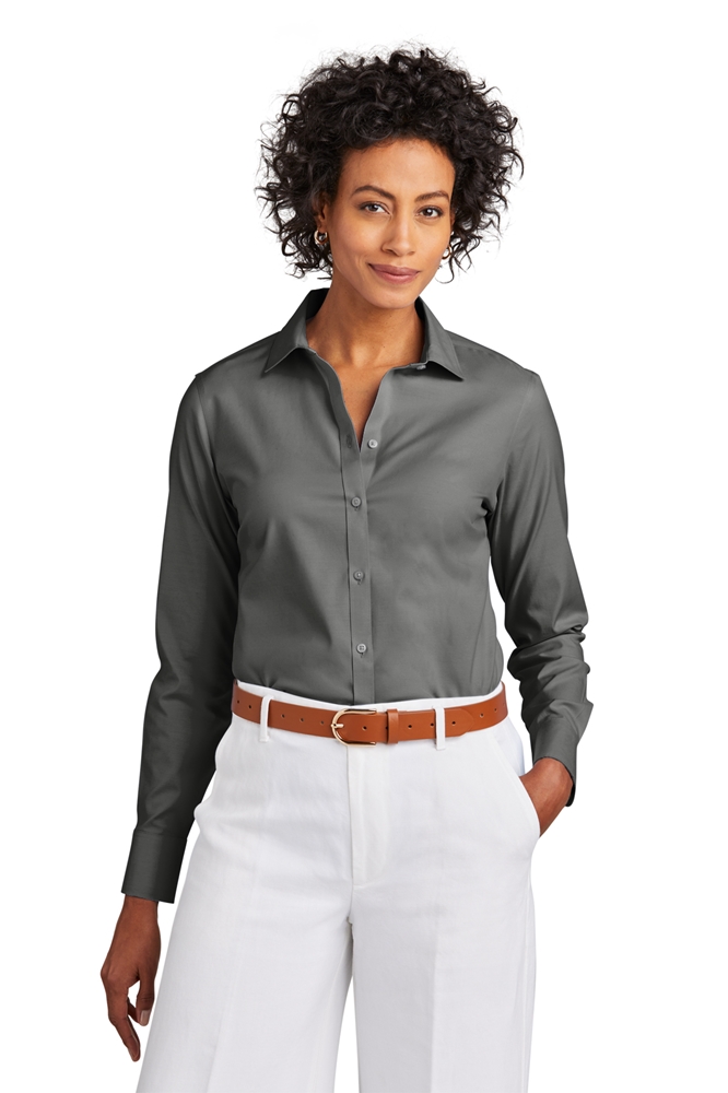 - Brooks Brothers Womens Wrinkle-Free Stretch Pinpoint Shirt #BB18001-AGI