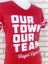 Our Town Our Team Womens V-Neck 